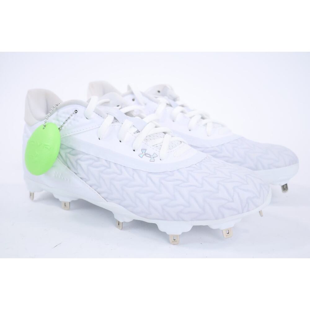 Under Armour Men's Baseball Cleats Shoes Size 6.5 White UA Yard MT TPU 3.0 Read
